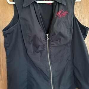 Harley-Davidson Women's Black Zip-Up Blouse